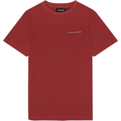 Lyle & Scott geborduurd Fletcher bordeaux T-shirt met logo