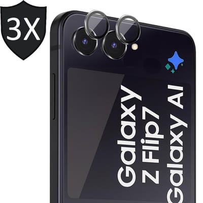 Camera Screenprotector geschikt voor Samsung Galaxy Z Flip 7 - 3x Volledig Dekkend Glas Screen Protector