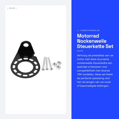 Dailygoods- Nockenwelle Langlebig - Steuerkette - Bevestigingsset - Hoogwaardig Metaal - Corrosiebestendig - Inclusief Schroeven/Moeren - Aansluitplug