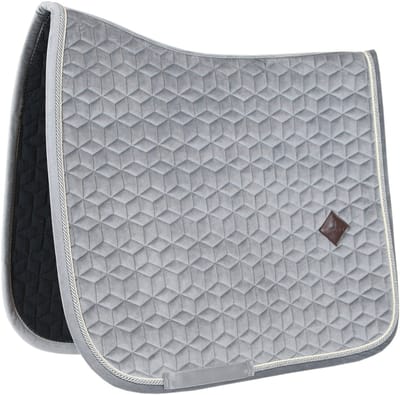 Kentucky Horsewear - Zadeldek Basic Velvet - Grijs - Zadeldek Dressuur