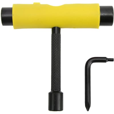 Skate Sleutel 3 Gaten T-vormig L-vormig Slide Plate Onderhoudssleutel voor Skateboards geel