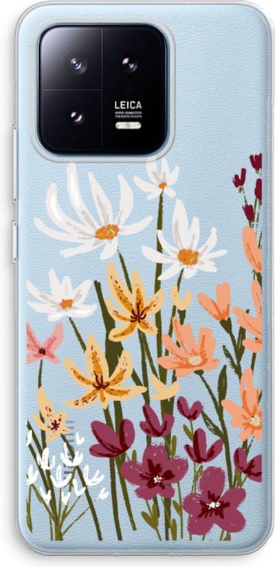 Case Company® - Hoesje geschikt voor Xiaomi 13 Pro hoesje - Painted wildflowers - Soft Cover Telefoonhoesje - Bescherming aan alle Kanten en Schermrand