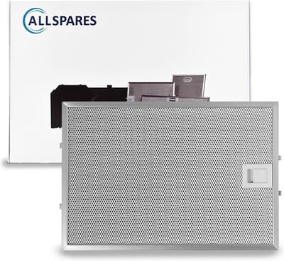 AllSpares Metaalfilter voor afzuigkappen geschikt voor Bosch Siemens en Neff 00362380-362380 (320x220x8mm)