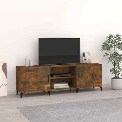 vidaXL - Tv-meubel - 150x30x50 - cm - bewerkt - hout - gerookt - eikenkleurig
