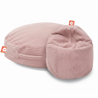 Whoober Ibiza – Ronde Zitzak – Roze dik ribfluweel – Comfortabel & Duurzaam