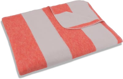 Sleepling 150 x 200 cm plaid | knuffel deken | sofa- of woondeken | van katoenmix | wasbaar op 30 graden | Made in Germany | oranje-beige gestreept
