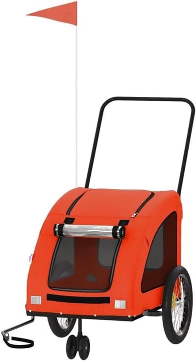 Hondenfietskar - Hondenkar Aanhanger - Huisdier Vervoeren - Duurzaam IJzeren Frame - 137 x 68 x 72 cm - Oranje
