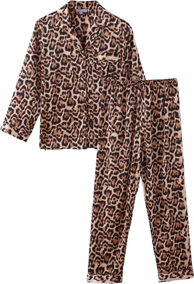 Emilie collection - pyjama - pyjamaset lang - panterprint - Satijn - S