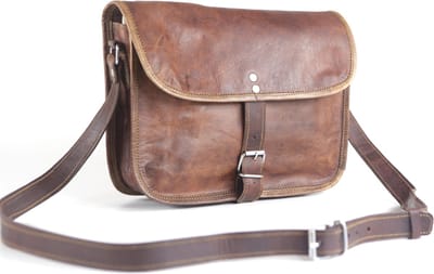Avondtas  ‘’Garda’’ - Bruin Echte Leder – 26 x 17 x 8 cm - Damestas – Handtas - Vintage Look Design – Handgemaakte Tas