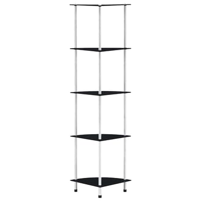 vidaXL - Kastje - 5-laags - 30x30x130 - cm - gehard - glas - zwart