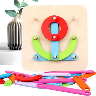 Letterpuzzel - Vormen bouwblokken - Kinderen Leren - Motorische Vaardigheden - 18 x 18 cm - Multicolor