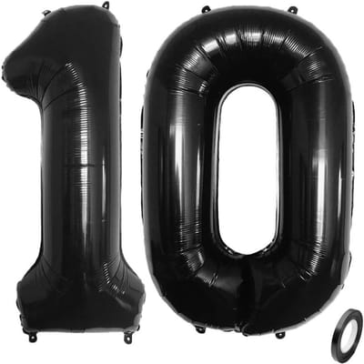 Grote Zwarte Folieballon Cijfer 10 voor Verjaardag en Jubileum