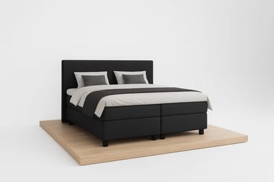 Boxspring DreamLux - 120x200 Compleet - Zwart Glad - BalBedden