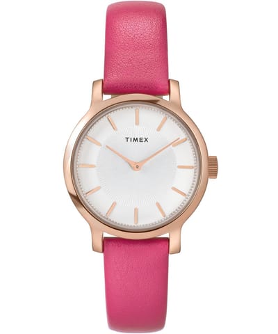 Timex Transcend Kwarts Analoog Horloge Roze Case: 100% Low Lead Brass | Armband: 100% Leather 31 TW2W54700AJ