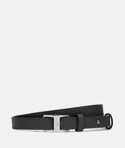 LIEBESKIND BERLIN Leren Riem Lora Small Pebble Belt 1,9 CM W85 Black Zwart