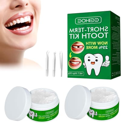 Tandreparatieset - Nep tanden - Tijdelijk herstel - Vormbaar en veilig - 100 g - Wit