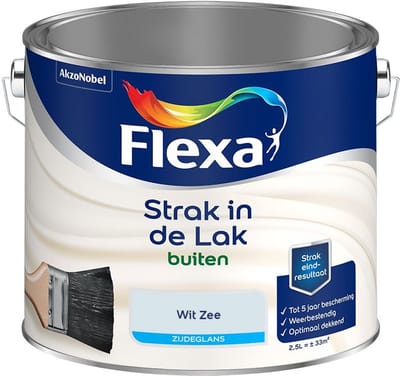 Flexa - Strak In De Lak Buitenlak Zijdeglans - Wit Zee - Mengverf - 2,5 L