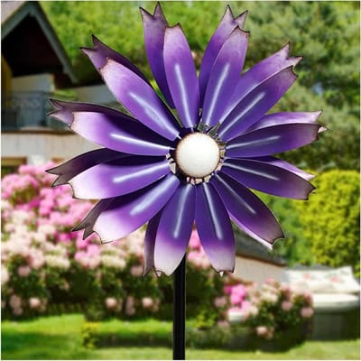 Windspinners Tuin - Windmolen Decoratie - Tuin Verfraaien - 360 Graden Beweging - 149 x 33 cm - Paars