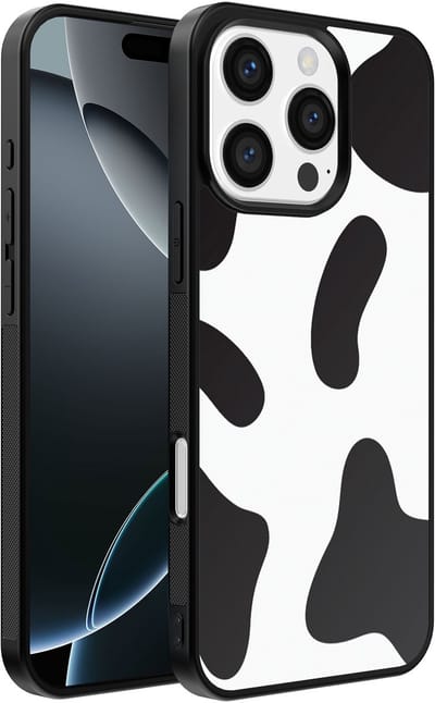 Smartphonica Telefoonhoesje Geschikt voor iPhone 16 Pro Max met Koeienvlekken Opdruk - TPU Backcover Case With Cow Patches Design geschikt voor iPhone 16 Pro Max