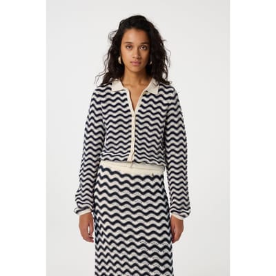 Fabienne Chapot Caro Crochet Cardigan Long Sleeve After Midnight Blue Maat: M | Gebreide Truien Outlet | Dames | Blauw