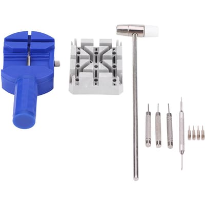 11-delige Horloge Reparatie Gereedschap Horlogemaker Kit Voor Het Vervangen Verkorten Verlengen Horlogeband white