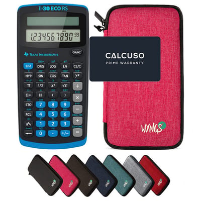 TI-30 ECO RS incl. WYNGS Beschermhoes Roze - Wetenschappelijke Rekenmachine - Basis Pakket