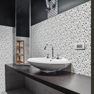 Zelfklevende muurtegelstickers voor keuken en badkamer - 60 Castelsardo terrazzo tegelstickers - 60 stickers, 20x20cm