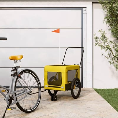 Hondenfietskar - Hondenkar Fietskar - Huisdier Vervoeren - Duurzaam IJzeren Frame - 135 x 685 x 735 cm - Geel