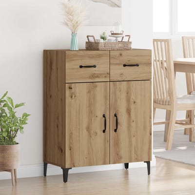 vidaXL - Dressoir - Artisan - Eiken - 69,5 - x - 34 - x - 90 - cm - Bewerkt - hout