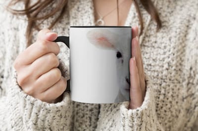 Magische Mok - Foto op Warmte Mokken - Koffiemok - Lam - Wit - Dieren - Natuur - Magic Mok - Beker - 350 ML - Theemok