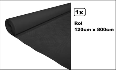 Tafelrol tafelkleed zwart 120cm x 800cm papier - Party diner food festival eten fun thema feest party