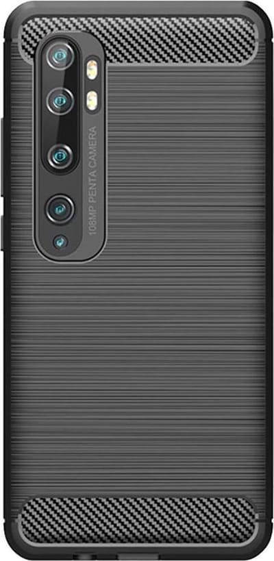 Shop4 - Xiaomi Mi Note 10 Hoesje - Zachte Back Case Brushed Carbon Zwart