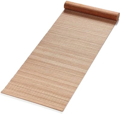 Tafelloper Compatibel Placemats Tafelloper, Natuurlijke Stof Handgemaakte Runner,1 Stuk Crossweave Geweven Vinyl Tafelloper Wasbaar, Bruin