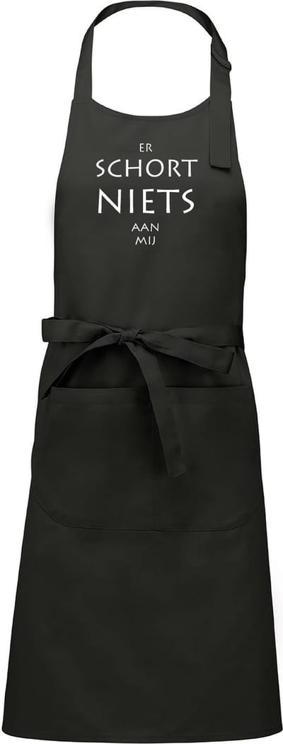 Mijncadeautje - Keukenschort - BBQ schort - Er schort niets aan mij - chique grijs