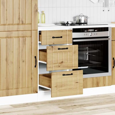 vidaXL - Onderkast - Lucca - bewerkt - hout - artisanaal - eikenkleur