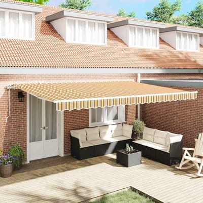 vidaXL - Uitschuifbare - luifel - Meerkleurig - 500 - × - 300 - cm - Stof - en - Aluminium