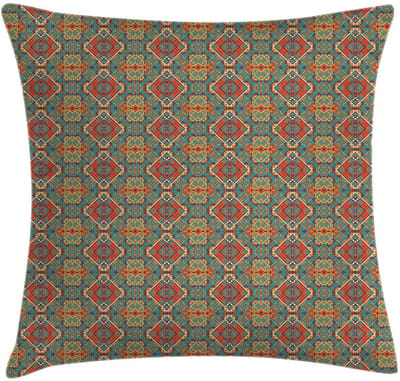 ABAKUHAUS Turkoois Kussenhoes – Decoratief Multicolor 45x45 cm – Wasbaar