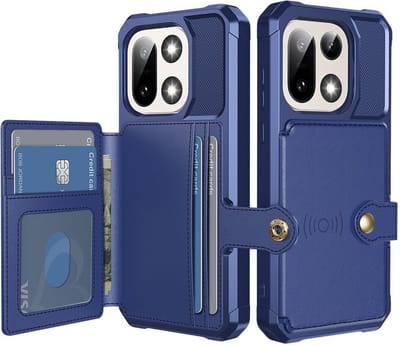 Portemonnee Hoesje Geschikt voor OnePlus 15 - Back Cover met Pasjeshouder - Telefoonhoesje voor Pinpas - Kaarthouder op Achterkant - Case met Magneet Blauw