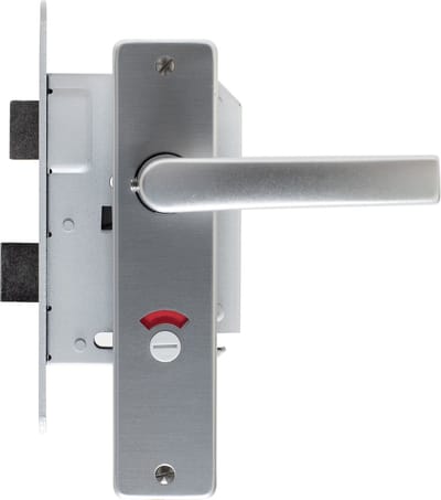 Wovar Deurklink met Slot WC slot Compleet Aluminium Grijs | Per Set | Insteekslot | Deurkruk