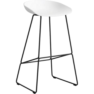 HAY About a Stool AAS 38 - Zithoogte 75 cm - Standaard glijders kunststof - zwart - white 2.0