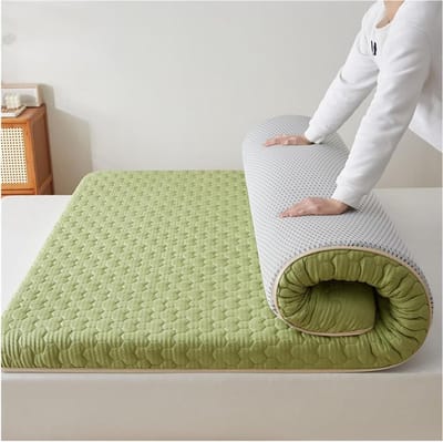 Vloermatras Futon - Japanse Tatami - Comfortabel Slapen - Oprolbaar en Draagbaar - 80x190cm - Groen