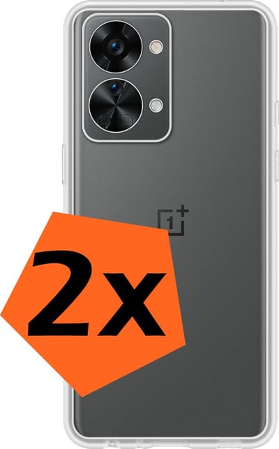 Hoes - 2 Stuks - Geschikt voor OnePlus Nord 2T - Sterk & Shockproof - Case Siliconen - Back Cover - Telefoon Hoes - Transparant