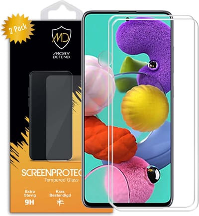 2-Pack MobyDefend Screenprotectors - Geschikt voor Samsung Galaxy A51 - Case-Friendly Screensavers - Gehard Glas