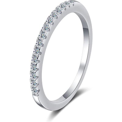 2mm D Kleur Moissaniet Ring s925 Sterling Zilver Geplateerd 18k Witgoud Eeuwigheidsring Trouw Verlovingsringen Voor Vrouwen 9&All moissanite