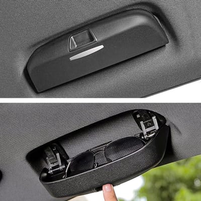 Zonnebrilhouder en brillenkoffer voor Audi A3 A4 A5 A6 Q3 Q5 Q7 (2013-2026) - Interne opbergbox en organizer voor autobenodigdheden, zwart, perfect voor een opgeruimd interieur