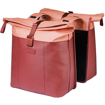 Basil Vive - Dubbele fietstas - 28-35 liter - Waterdicht - Reflectie details - Gerecycled materiaal - rood/roze