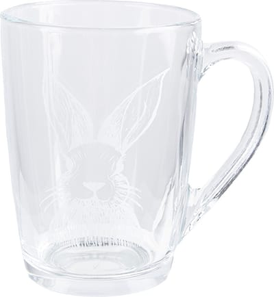 Clayre & Eef Theeglas 300 ml Transparant Glas Konijn