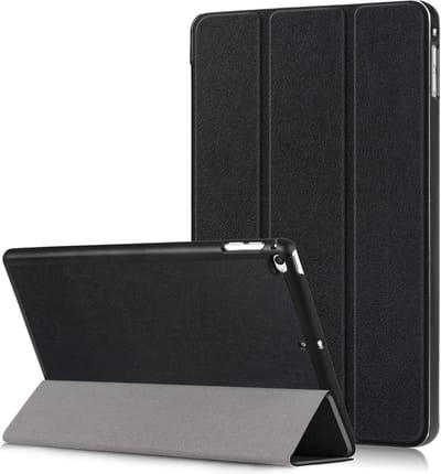 Hoesje - Geschikt voor Apple iPad Mini 4 / 5 (2015/2019) - 7.9 inch - Dun & Stevig - Hardcover Book Case - Trifold Bookcase Hoes - Hard Cover - Tablethoes - Zwart