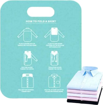 Vouwplank Kleding - Kleding Organizer - Efficiënt Opvouwen - Duurzaam Materiaal - 30x25 cm - Lichtcyaan