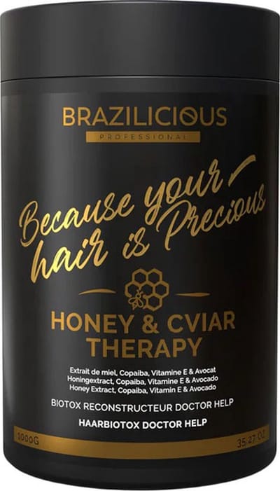 BraziliCious Honey Bio.Tox - Keratinebehandeling voor glad en pluisvrij haar - 1000 ML